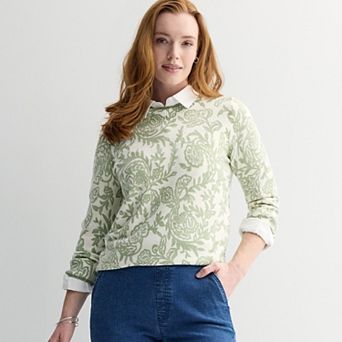 Juniors' Croft & Barrow® Printed Pullover Sweater