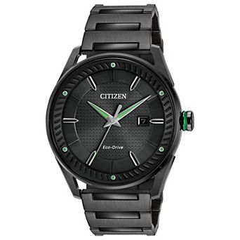Citizen Eco-Drive Men's Black Ion-Plated Bracelet Watch