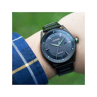 Citizen Eco-Drive Men's Black Ion-Plated Bracelet Watch