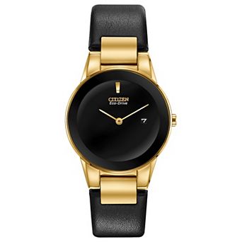 Citizen Women's Black Leather Strap Watch