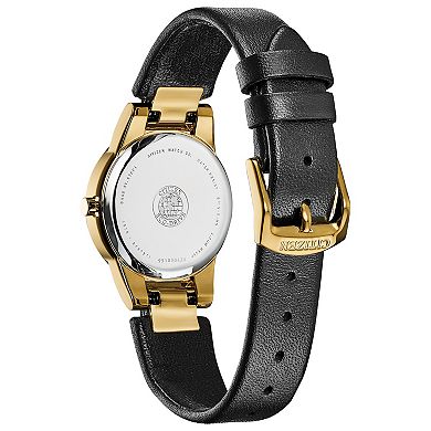 Citizen Women's Black Leather Strap Watch