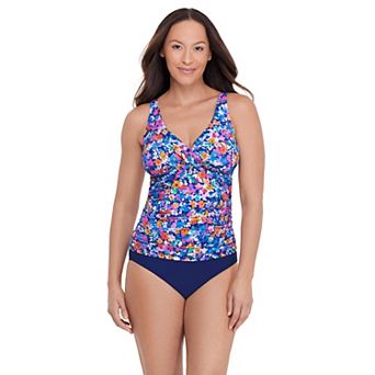 Women's Bal Harbour Crossover Floral Tankini Swim Top