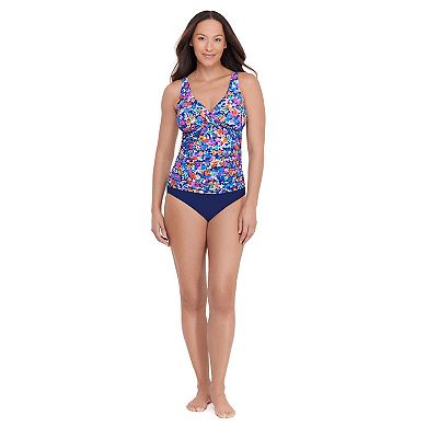 Women's Bal Harbour Crossover Floral Tankini Swim Top
