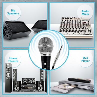 Pyle Dynamic Microphone Kit - Set of 3 Professional Handheld Mics with XLR Audio Cables