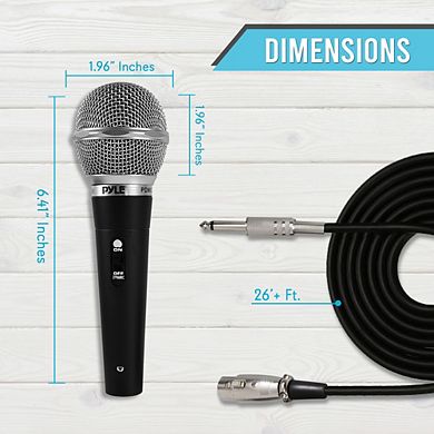 Pyle Dynamic Microphone Kit - Set of 3 Professional Handheld Mics with XLR Audio Cables