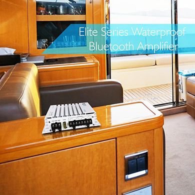 Pyle 4-Channel Elite Bluetooth Marine Amplifier - Waterproof Audio Amp - 400W Max - Black - 1ct