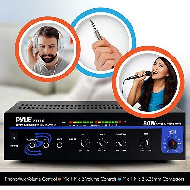 Pyle 80W Compact PA Mono Amplifier - Professional