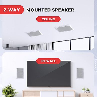 Pyle In-Wall / In-Ceiling Dual 5.25'' Enclosed