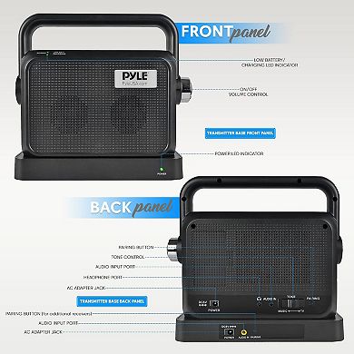 Pyle Wireless Portable Speaker Soundbox - 2.4ghz