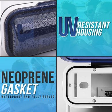 Pyle Marine Stereo Radio Shield Cover Housing - Universal Water-Resistant with Hinged Front - White