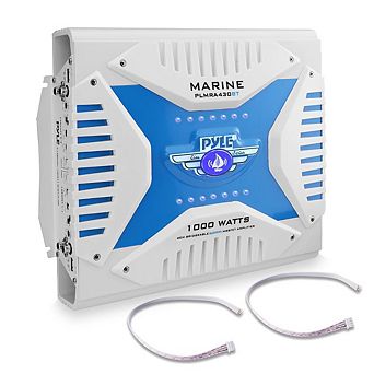 Pyle 4-Channel Elite Bluetooth Marine Amplifier - Waterproof Bridgeable Audio Amp - 1000W - Black