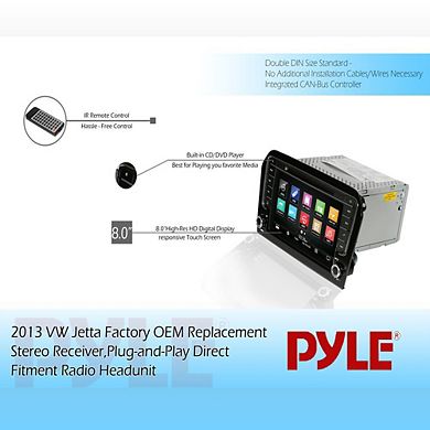 Pyle 2013 VW Jetta Factory OEM Replacement Stereo Receiver with Bluetooth, GPS Navigation