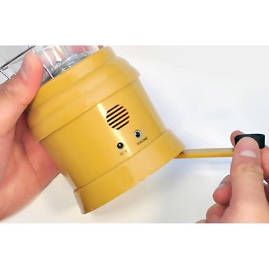 Pyle Lantern Flashlight Radio - AM/FM, Hand Crank Charger, LED Light - Yellow