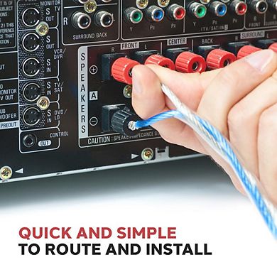 Pyle 18 Gauge 50 ft. Marine Grade Stereo Speaker Wire - Blue/White Insulation - Spool - 1ct