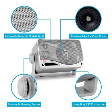 3-Way Weatherproof Outdoor Speaker Set - 3.5 Inch