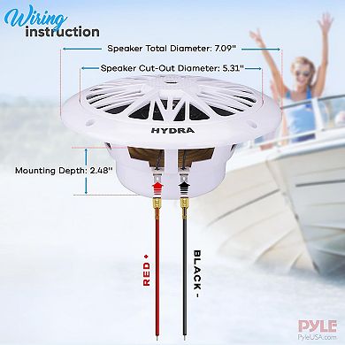Pyle 6.5 Inch Dual Marine Speakers - 2 Way