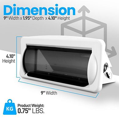 Pyle Marine Stereo Radio Shield Cover - Water Resistant with Spring-Loaded Door - White - 1ct