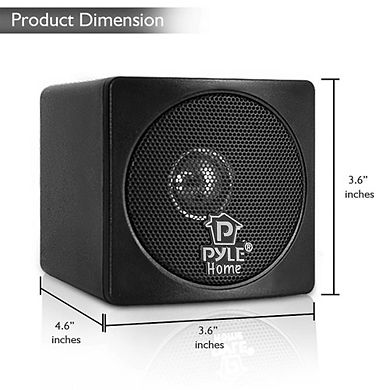 Pyle 3'' Mini Cube Bookshelf Speakers - 100W, Full Range, Video Shielded