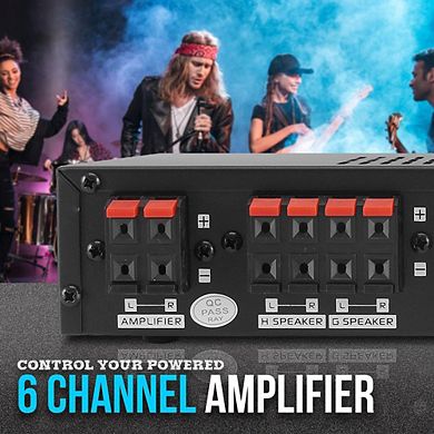 Pyle High Power Stereo Speaker Selector, 8-Channel, 100W, Individual Volume Control