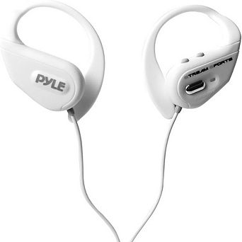 Pyle Water Resistant Bluetooth Sports Headphones - Built-in Mic, Weatherproof, White