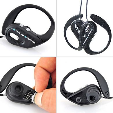 Pyle Water Resistant Bluetooth Sports Headphones - Built-in Mic, Weatherproof, White