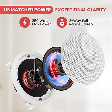 Pyle 6.5'' Home In-Wall / In-Ceiling Speakers,