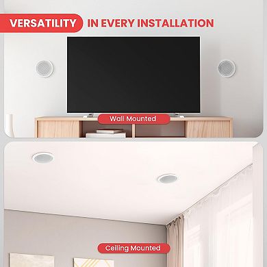 Pyle 6.5'' Home In-Wall / In-Ceiling Speakers,