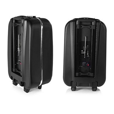 Pyle 12" Portable Bluetooth Loudspeaker, Microphone, Rechargeable Battery with FM Radio, Black