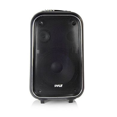 Pyle 12" Portable Bluetooth Loudspeaker, Microphone, Rechargeable Battery with FM Radio, Black