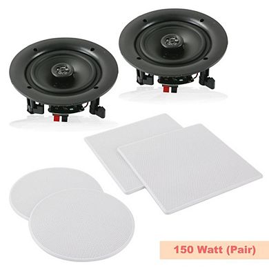 Pyle Pair 5.25” Flush Mount In-wall In-ceiling