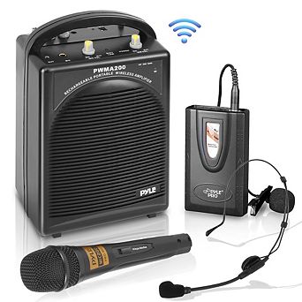 Pyle Portable PA Speaker & Microphone System - FM Stereo Radio, Aux & Microphone Inputs