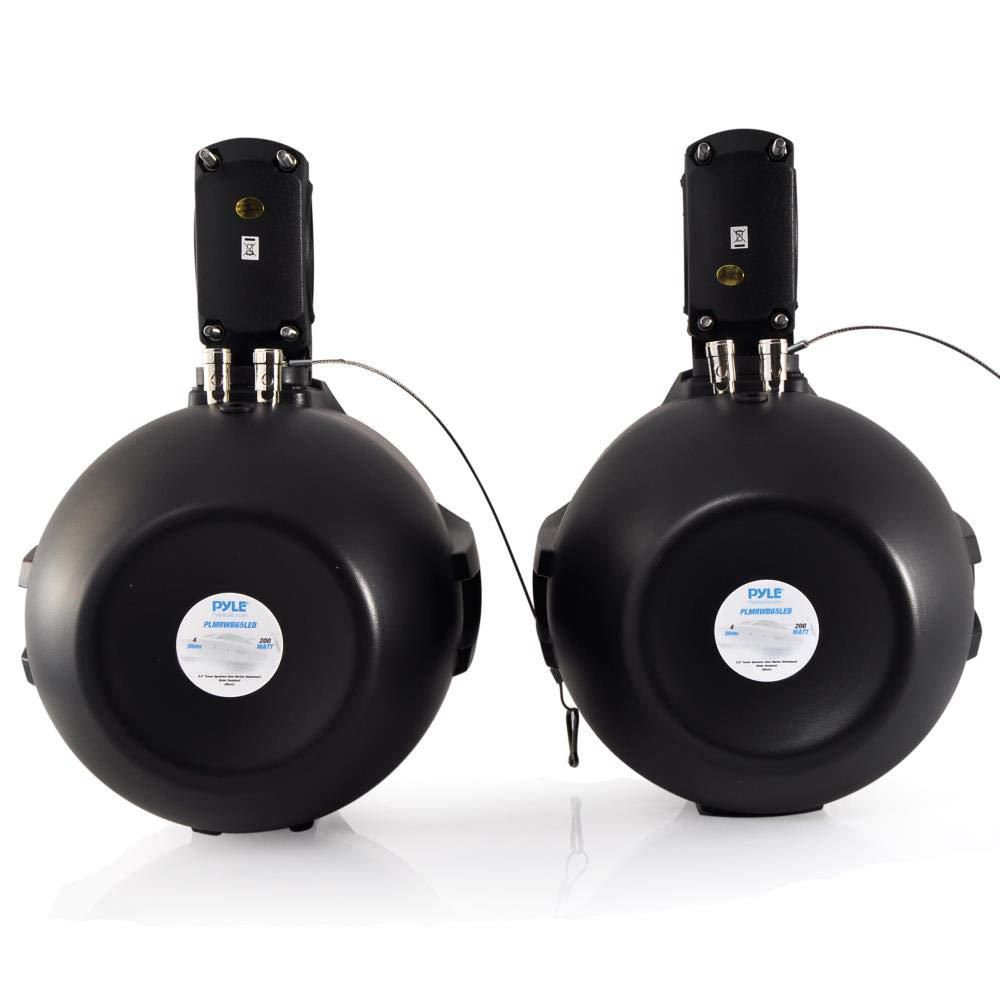 Pyle PLMRLEWB46B 4" Marine Tower Speakers – 300W Pair, Waterproof W/ Blue LED