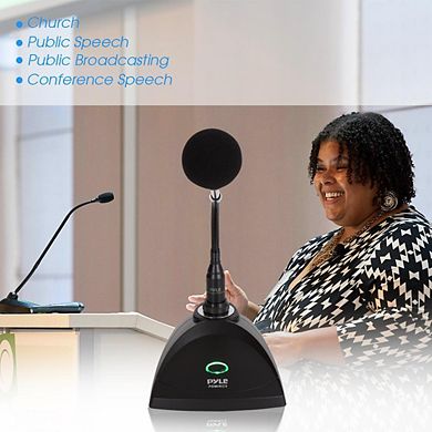 Pyle Table Top Mounted Conference Microphone - Adjustable Gooseneck Condenser Desk Mic