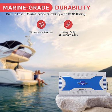 Pyle 8-Channel Elite Marine Amplifier 3000 Watts Bridgeable Waterproof with MOSFET Power Supply