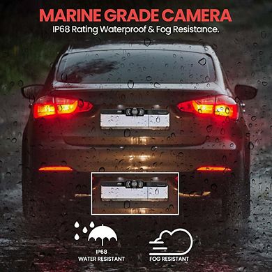 Pyle Backup Camera & Rearview Mirror Display Kit - 7'' LCD Mirror Monitor, Night Vision Cam