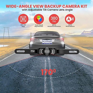 Pyle Backup Camera & Rearview Mirror Display Kit - 7'' LCD Mirror Monitor, Night Vision Cam