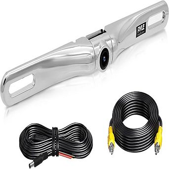 Pyle License Plate Backup Camera with Chrome Finish & Waterproof Design - PLCM18SC