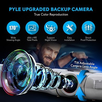 Pyle License Plate Backup Camera with Chrome Finish & Waterproof Design - PLCM18SC