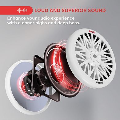 Pyle 8'' Marine Subwoofer - 400W Max - Water Resistant with Polypropylene Cone - PLMRW8