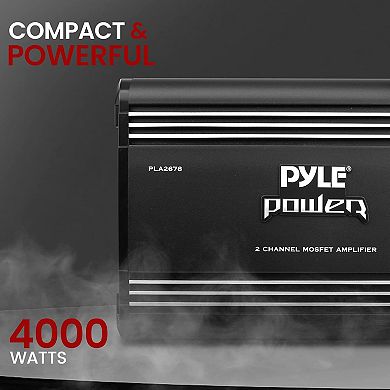 Pyle 2-Channel Bridgeable MOSFET Amplifier - 4000W Max - Advanced Protection Circuitry - Black - 1ct