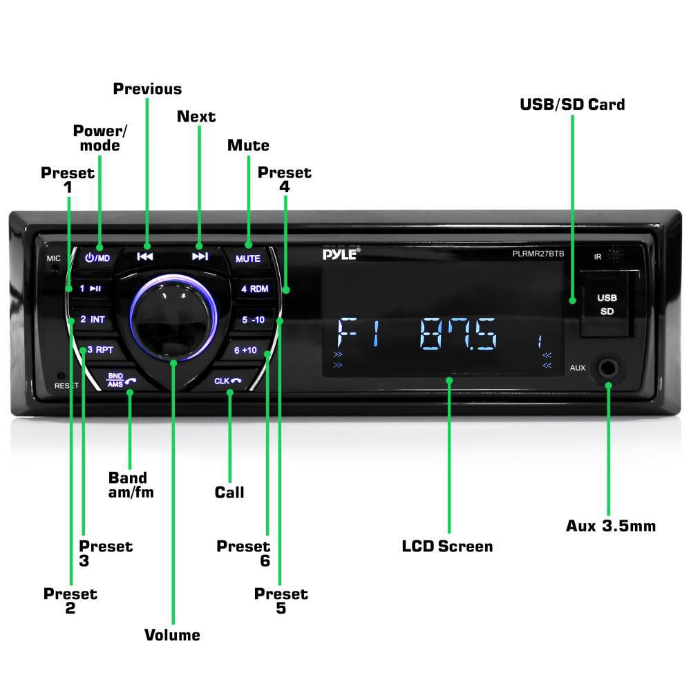 Pyle Bluetooth Marine Receiver & Speaker Bundle – Includes Cover, 2x 4” 100W Flashing LED Speakers