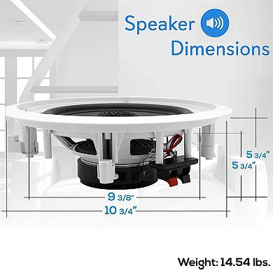 Pyle 8” Ceiling Wall Mount Speakers - Pair of