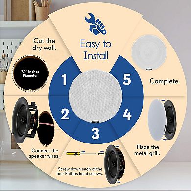 Pyle Pair 6.5” Bluetooth Universal Flush Mount