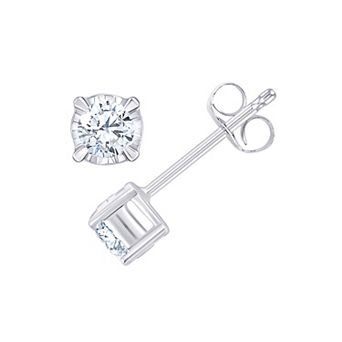 Always Mine 10k Gold 1/3 Carat T.W. Diamond Miracle Plate Stud Earrings