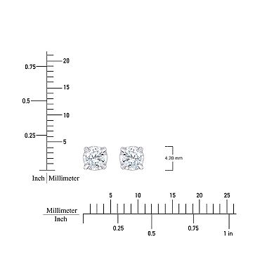 Always Mine 10k Gold 1/3 Carat T.W. Diamond Miracle Plate Stud Earrings