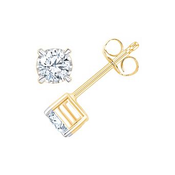Always Mine 10k Gold 1/2 Carat T.W. Diamond Miracle Plate Stud Earrings
