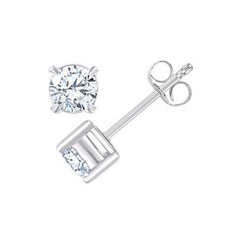 Always Mine 10k Gold 1 Carat T.W. Diamond Miracle Plate Stud Earrings