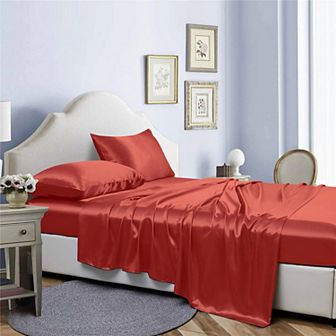 Bibb Home Silky Satin 4 pc sheet set