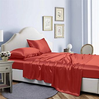 Bibb Home Silky Satin 4 pc sheet set