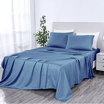 Bibb Home 1000 Thread Count Egyptian Cotton Damask Stripe Sheet Set